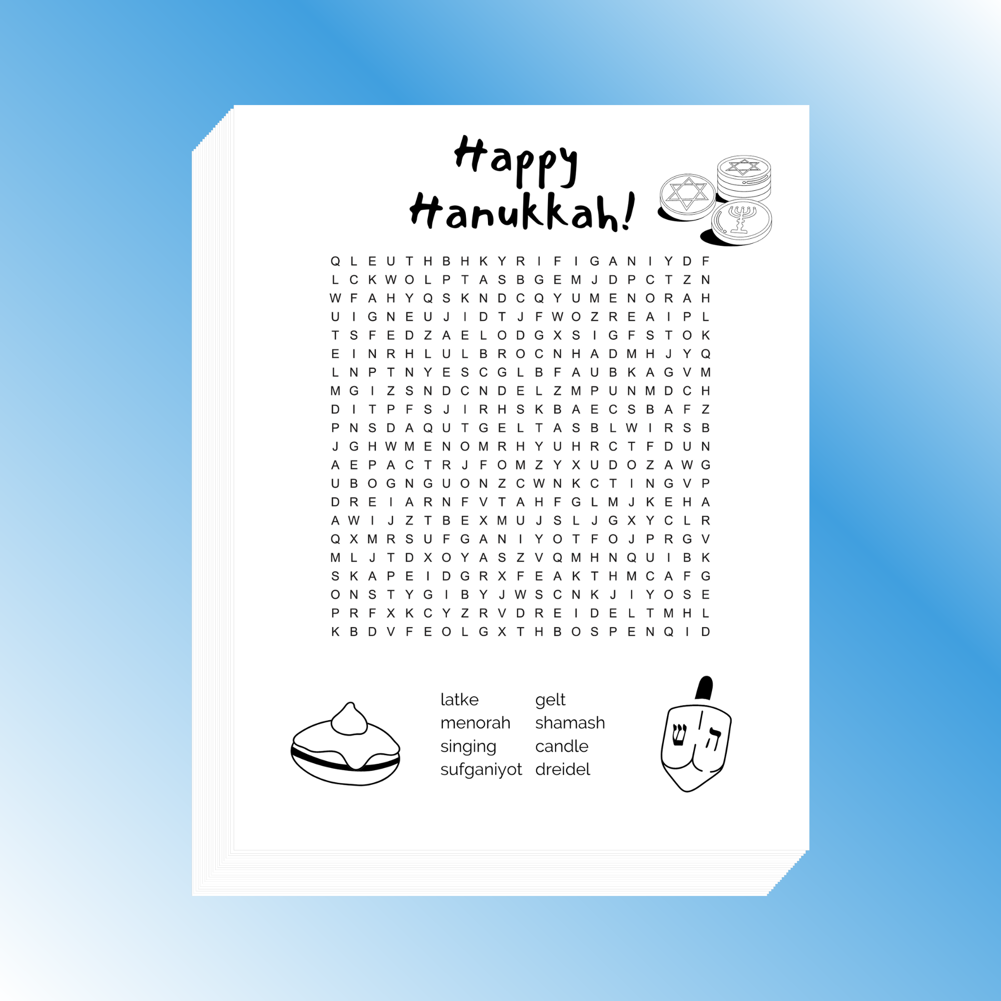 Happy Hanukkah Word Search