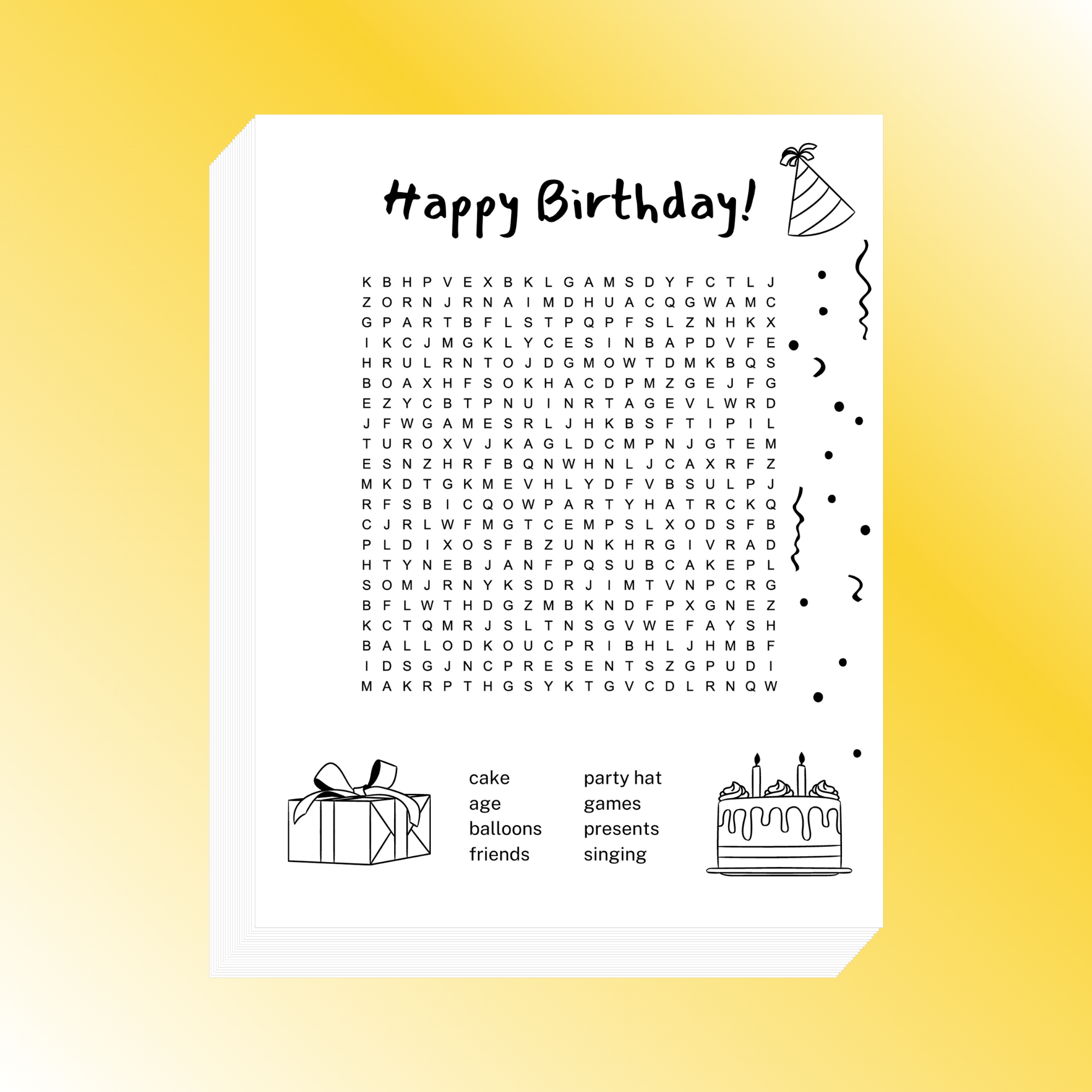 Happy Birthday Word Search