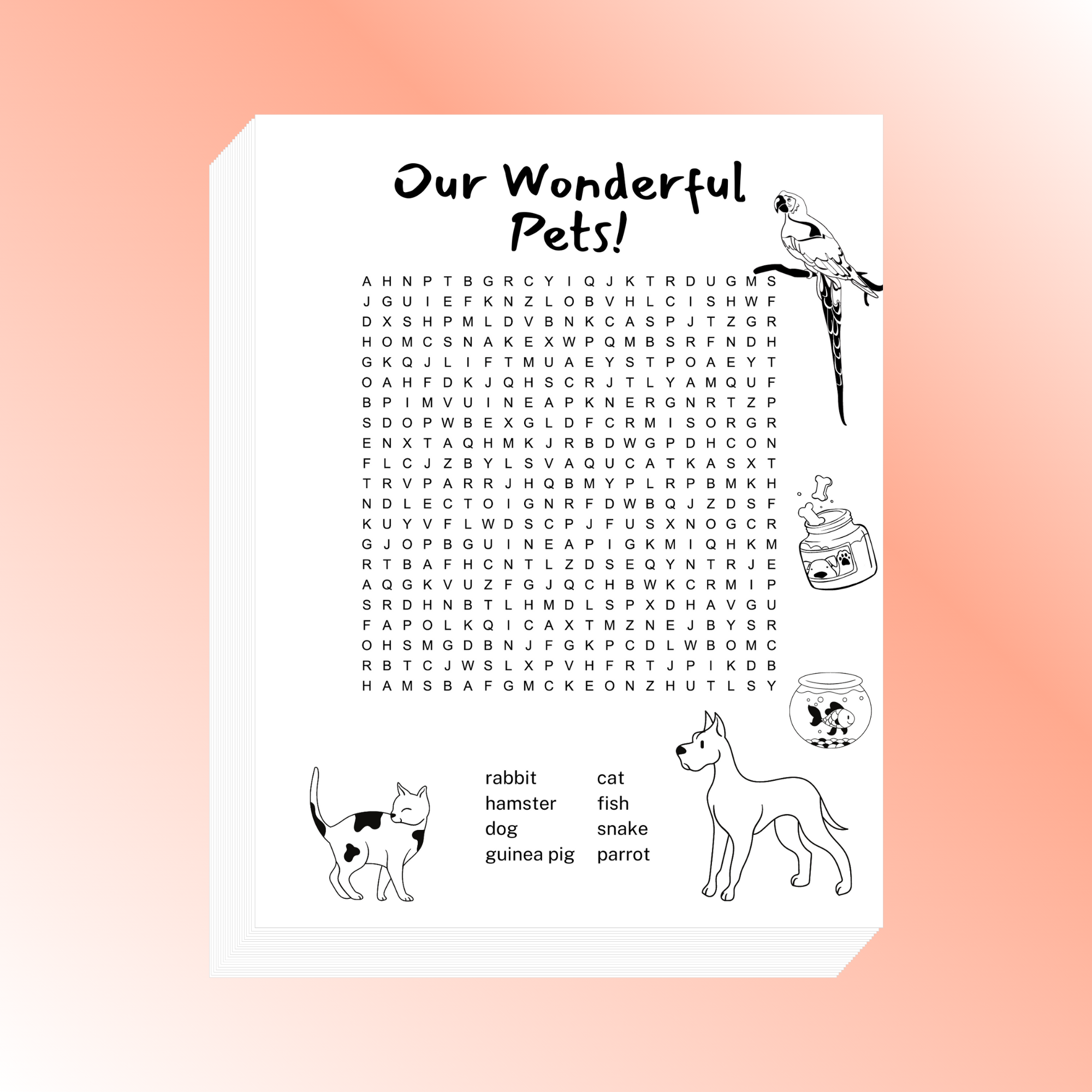 Pets Word Search