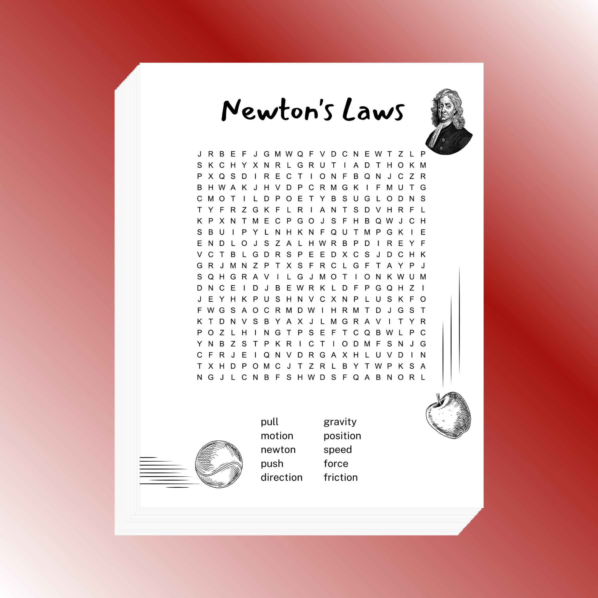 Newton’s Laws Word Search