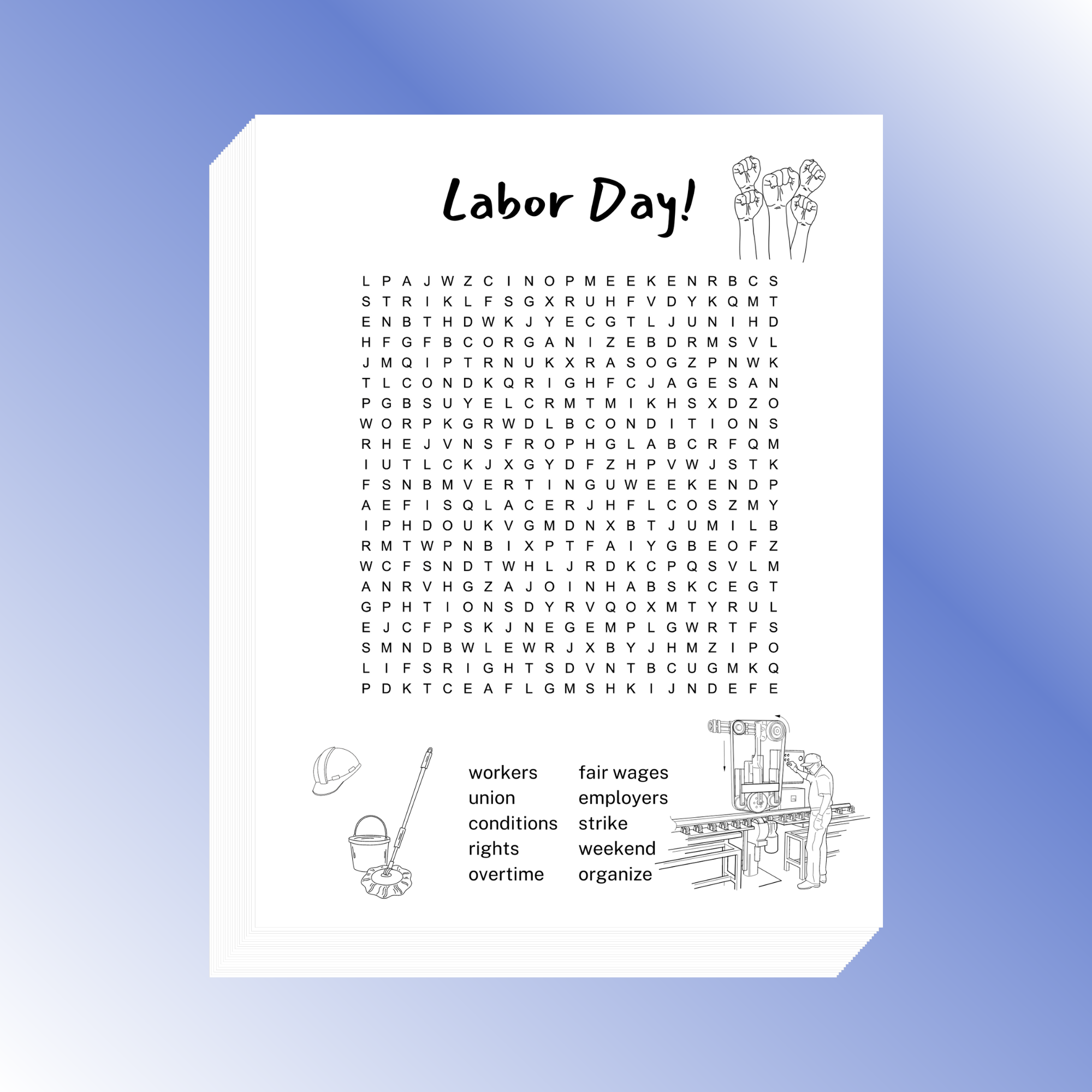 Labor Day Word Search