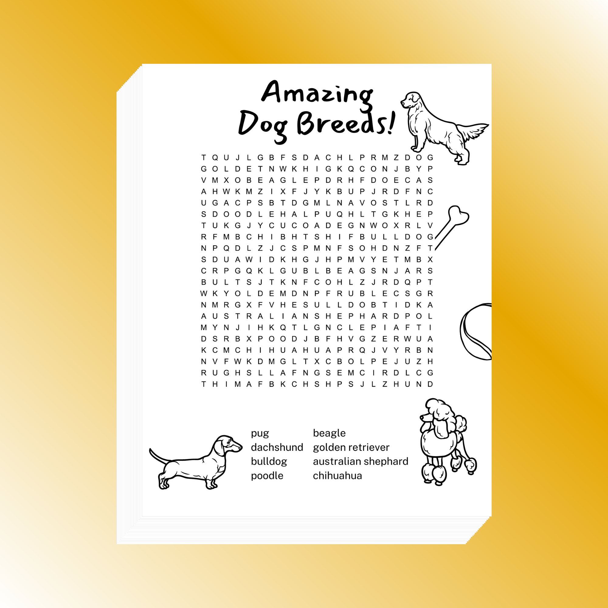 Dog Breeds Word Search
