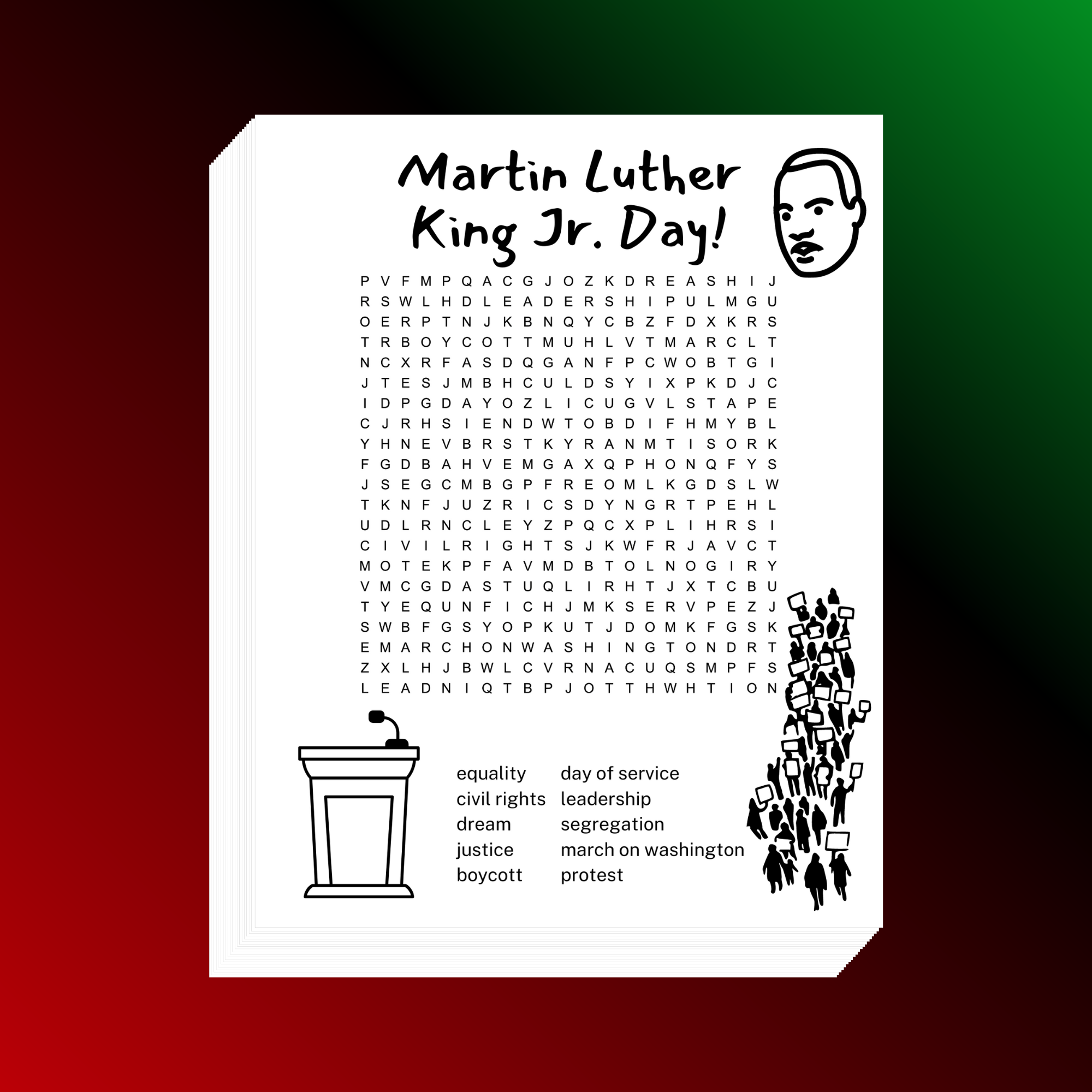 MLK Day Word Search
